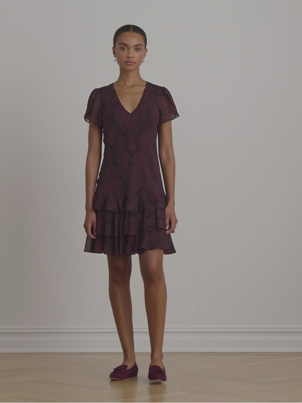 Lauren Ralph Lauren Paisley Ruffle Dress